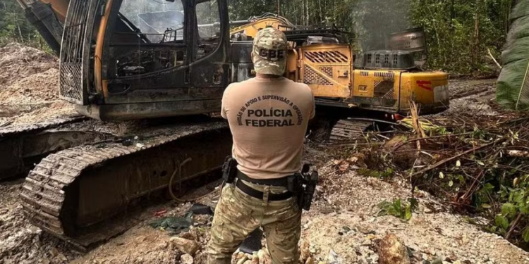 Operação da PF mira garimpo ilegal que desmatou 83 campos de futebol perto de terra indígena no AP