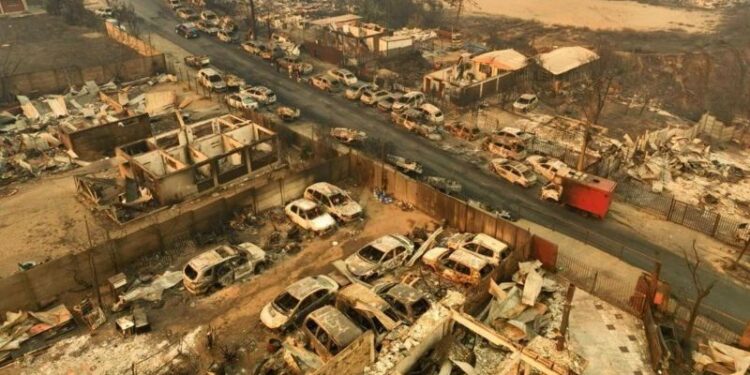 As impressionantes imagens dos incêndios que devastam o Chile