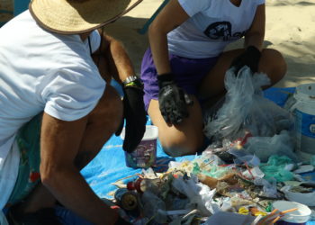 Em parceria com a Cia Marítima, ROUTE Brasil realiza limpeza na Praia da Reserva